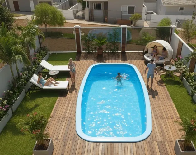 Piscinas de fibra a melhor da região