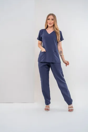 Conjunto de Scrubs Feminino/ conjunto privativo Azul marinho - Novo