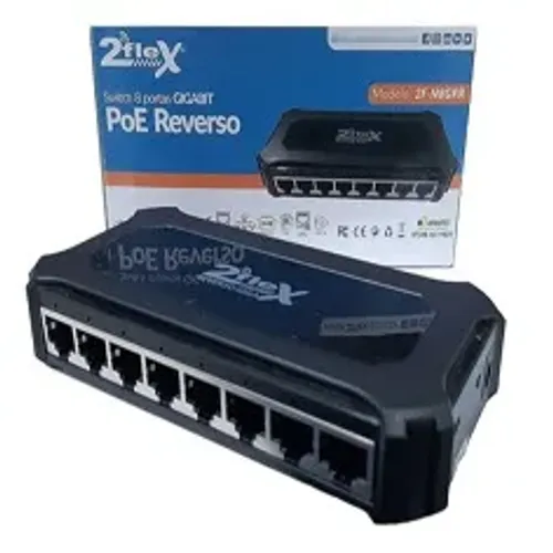 SWITCH GIGA 10/100/1000 PoE REVERSO 5~48v VLAN 2flex   atenção sem fonte  1946     d 252