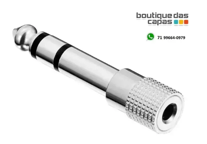 ADAPTADOR PLUG P10 MACHO ESTEREO X P2 FEMEA METAL BLINDADO ADAP0052 (UN)