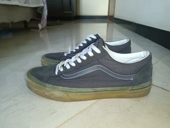 Tênis Vans Cinza - Couro e Suede - Tam 42