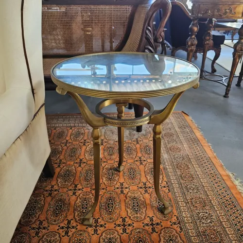Moveis alto luxo, mesa lateral metal e espelho, vintage 