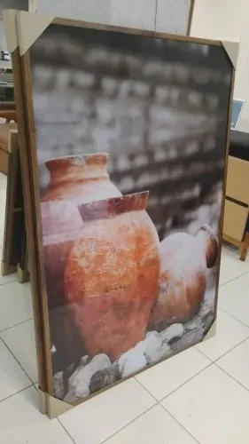 Quadro Decorativo com Estampa de Vasos Rústicos