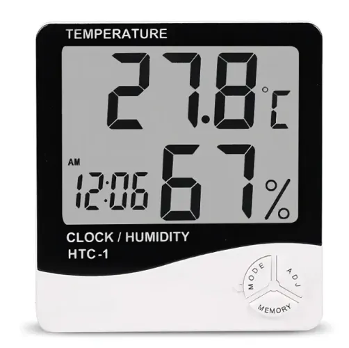 Termômetro Sensor Ambiente Digital LCD Temperatura Umidade Ar HTC-1 Termo-higrômetro