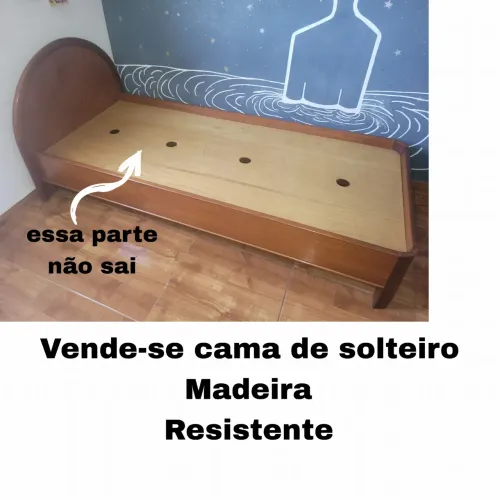 VENDA URGENTE Cama de Solteiro em Madeira Resistente