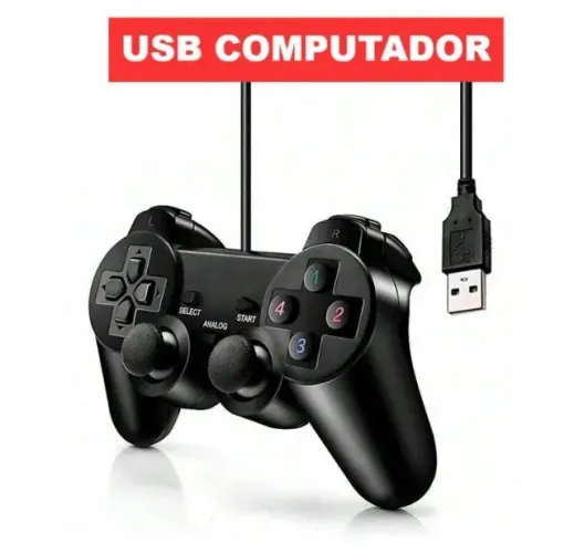 Controle Joystick Games Com Entrada Usb Computador E Console