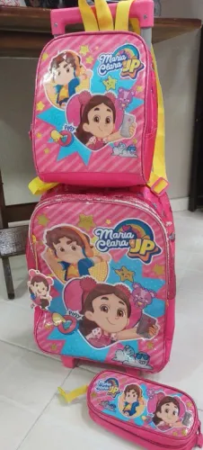 Mochila com rodinhas Maria clara e JP +lancheira