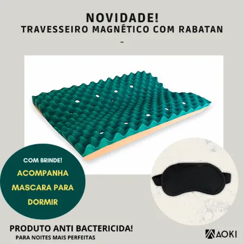 Travesseiro Magnetico com Espuma de Rabatan e Pastilhas de Infravermelho Relaxante