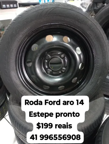Roda Ford aro 14 com pneu . Furação 4x108. Original Ford Ka Escort fiesta Courier Logus 