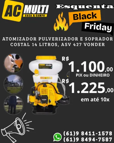 Atomizador Pulverizador e soprador costal 14 litros, ASV 427 VONDER