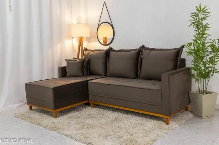 Sofá 3 Lug. Milão C/Chaise rf66m