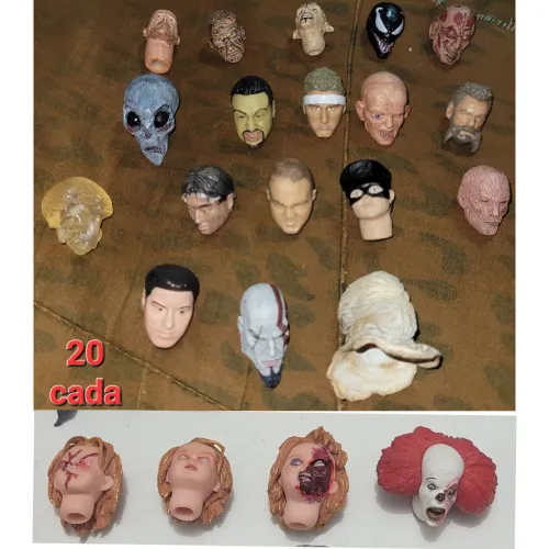 2 cabeças para bonecos peças acessorios action figure costumizacao baf