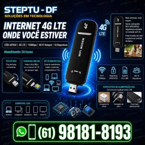 Modem 4g Lte Wi-fi Hotspot Roteador Dongle Usb 150 Mbps Arduino Automação COD-AP204