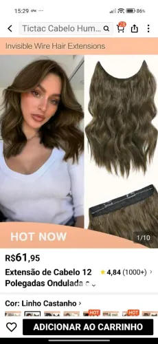 Extensão de cabelo Tam M sintético 