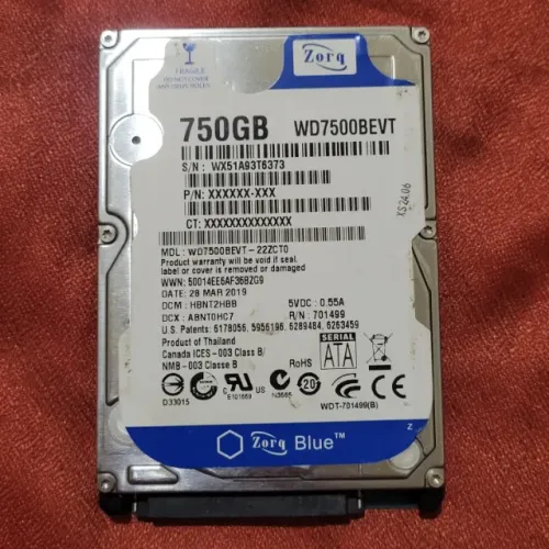 HD zorq 750gb notebook 2.5"