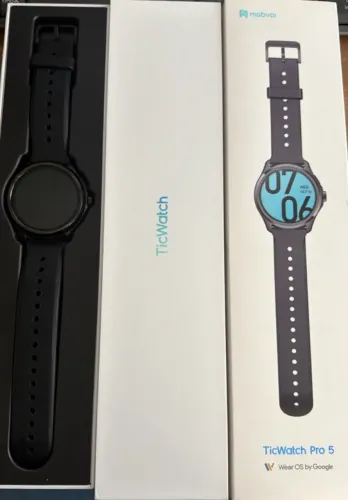 Smartwatch TicWatch Pro 5 com NFC Android Wear OS GPS Bússola, Resistência à água de 5ATM