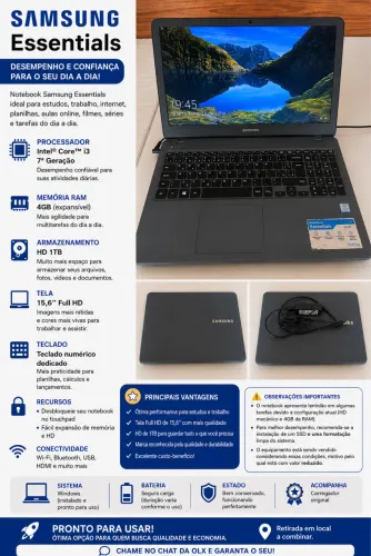 Oportunidade - Notebook Samsung Essentials