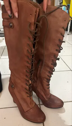 Bota overtheknee Couro tam 34