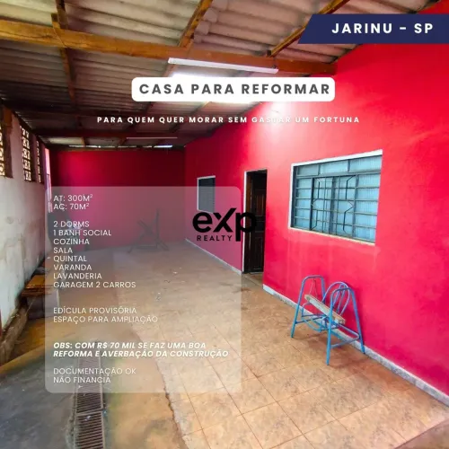 CASA PARA REFORMAR E MORAR OU REVENDER EM JARINU