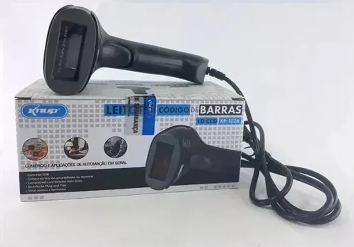 Super Desconto: Leitor Código De Barra Com Fio Knup Kp-1026