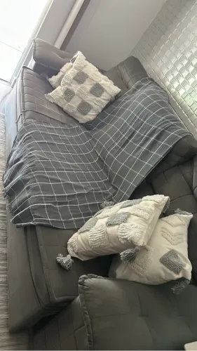 Sofá Cinza retrátil 