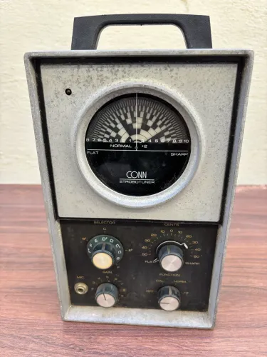 Afinador estroboscópico vintage cone st-11strobotuner anos 70