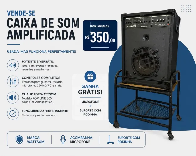 Caixa amplificada WATTSOM