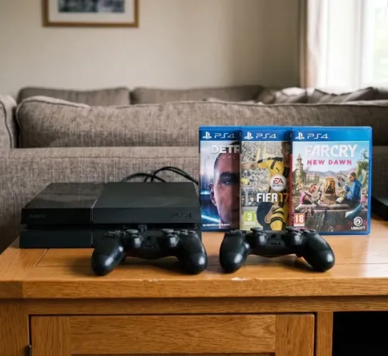 Playstation 4 Impecável + 3 Jogos + 2 Controles PS4