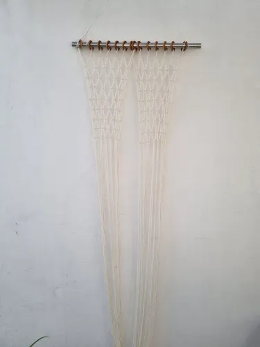 Cortina de macramê 2,00m X 0,70cm