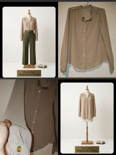 Blusa social bege