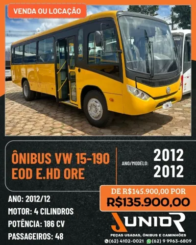 Ônibus Volkswagen VW 15-190 EOD 2012/12