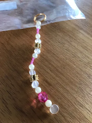 Chaveiro de Pedrinhas Cor de Rosa