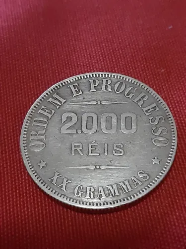 Moeda 2000 réis ano 1911 Prata 900 SOBERBA