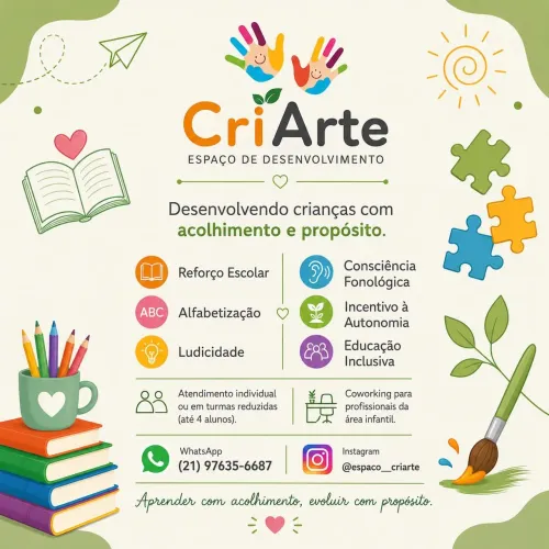 Reforço Escolar e Alfabetização - Educação Infantil ao 5º Ano | Criarte