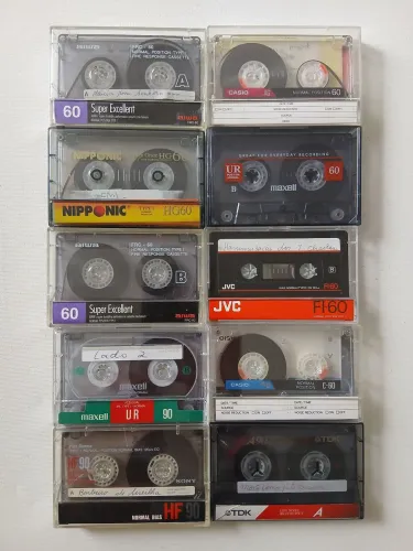 10 fitas k7 usadas (aiwa,Maxell, jvc,Sony, tdk,caso, nipponic)