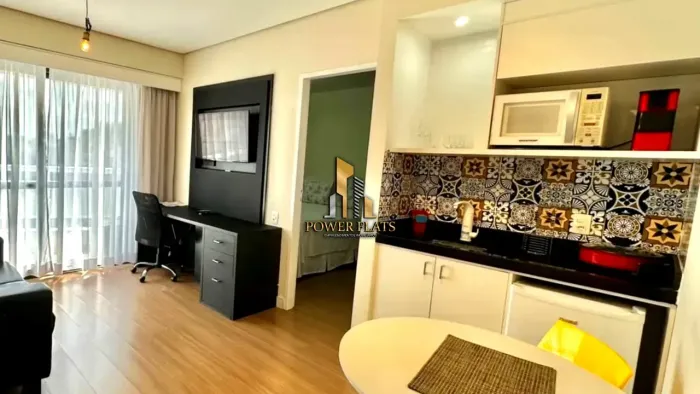 Flat para locação mobiliado no The Palace | Moema | 1 dormitório | 1 vaga de garagem