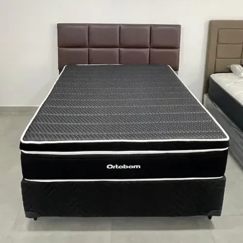 Conjunto Box CASAL Padrão Serenita Black com Pilowtop Ortobom - CARTÃO 12X SEM JUROS