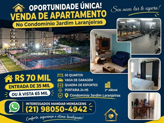 Apartamento no Condomínio Jardim Laranjeiras - 2° Andar