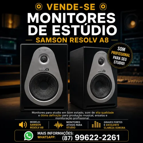 Vendo par de monitor de áudio Samson
