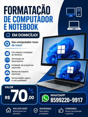 Formatação de Computador e Notebook em Domicílio