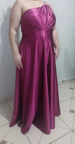 Vestido longo de festa - Fúcsia