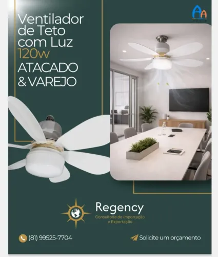 Ventilador de teto com luz 