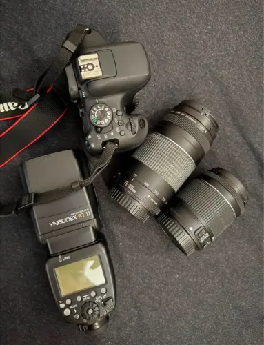 Canon T6i + lente 18-55mm + lente 75-300mm + Flash Yongnuo ? Kit completo