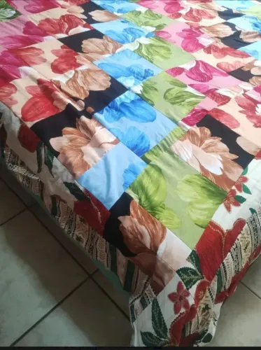 Colcha de retalhos casal artesanal Ccm80
