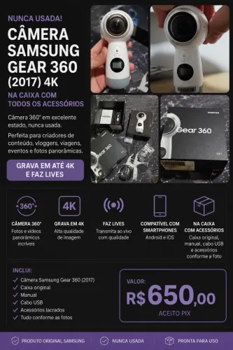 Câmera Samsung GEAR 360 4k