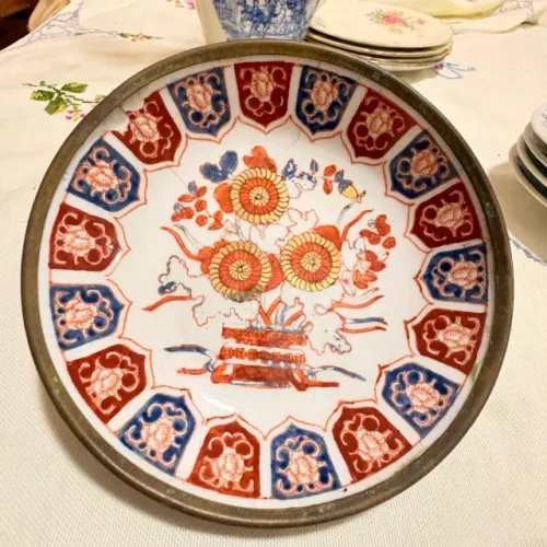 Prato Decorativo Oriental em Porcelana