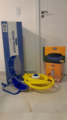 Piscina 5 mil Litros + motor(filtro) + kit limpeza + capa