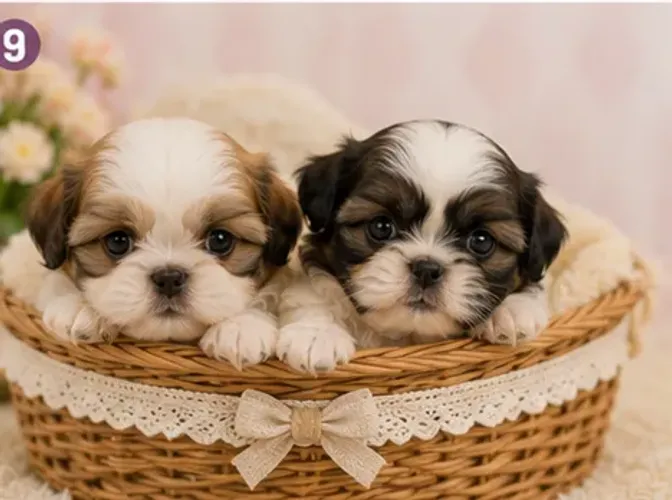Neném alegre e brincalhão Shih tzu/Shitzu
