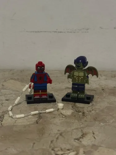 Bonecos: Estilo Lego Homem Aranha + Duente Verde Marvel - WM Blocks Original