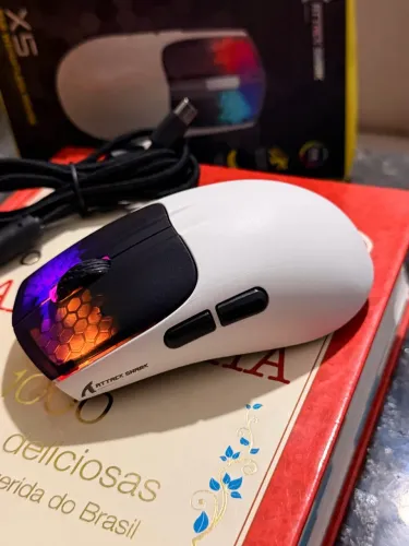 Mouse Gamer Attack Shark X5 RGB Branco